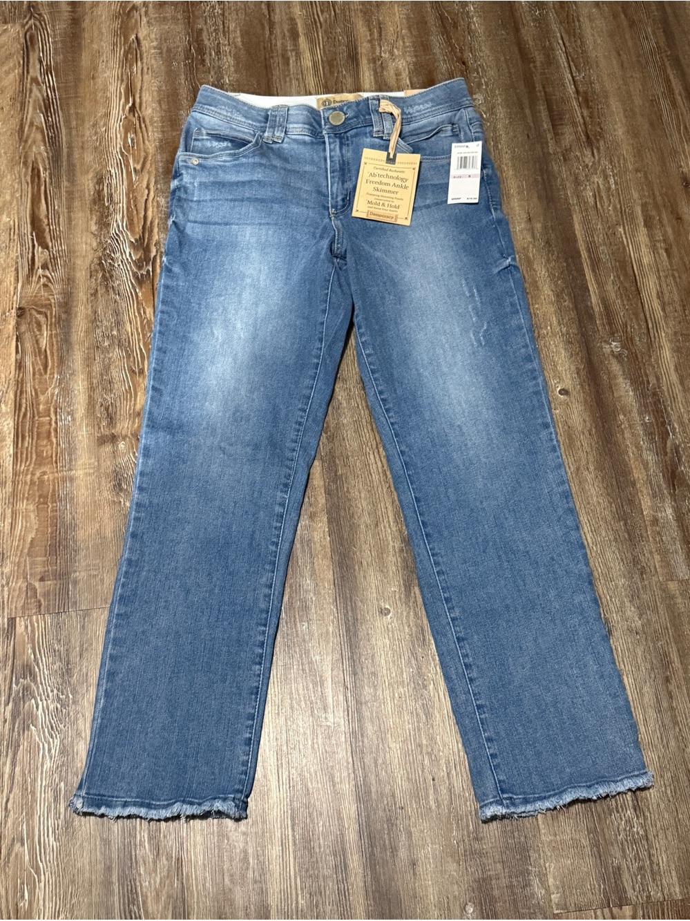 Democracy Ab Technology Freedom Ankle Skimmer Jeans Women's 6 Frayed Hem Denim